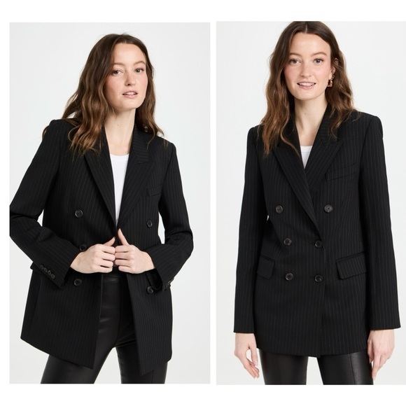 Nili Lotan Valerie Pinstripe Virgin Wool Oversized Boyfriend Blazer Size 4 NEW - Picture 4 of 15